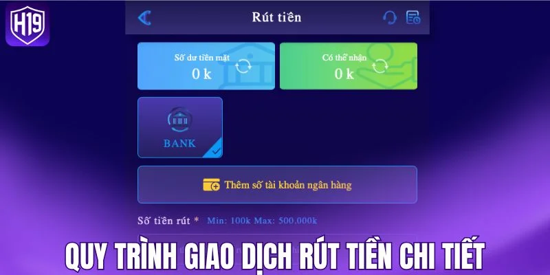 Quy trình giao dịch rút tiền chi tiết